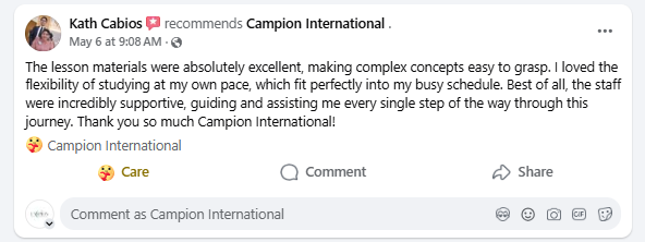 Campion testimonial