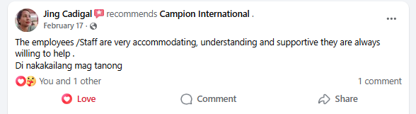 Campion testimonial